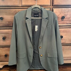 Madewell Gray Blazer with Tortoise Buttons